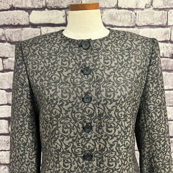 Jones New York NWT Gray & Black Long Sleeve Jacket Size 10 - Picture 2 of 9